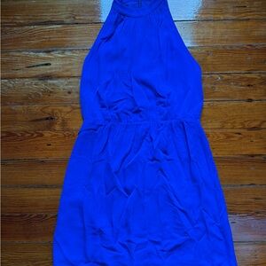 Theory Blue Halter Mini Dress